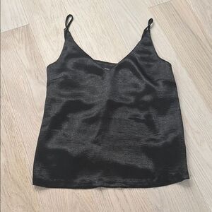 MINKPINK Black Satin V Neck Cami Top NWOT